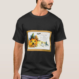 T-shirt Chat d'Halloween assis dans une citrouille Jack O