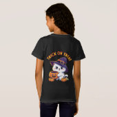 T-Shirt Chat d'Halloween avec Citrouille Jack O' Lantern (Dos entier)