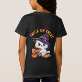 T-Shirt Chat d'Halloween avec Citrouille Jack O' Lantern (Dos)