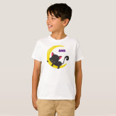 T-shirt Chat d'Halloween, Chat mignon, Chat noir, Lune, Ch (Devant entier)