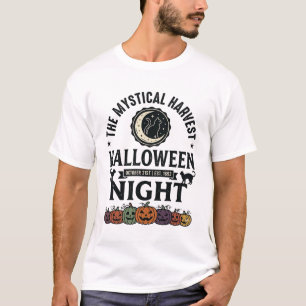 T-shirt Chat d'Halloween Chats noirs Citrouilles Vintage D