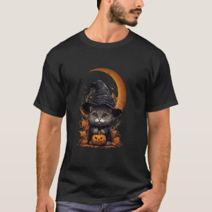 T-shirt Chat d'Halloween effrayant Chaton noir mignon Chap