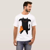 T-shirt chat d'Halloween effrayé (Devant entier)