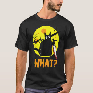 T-shirt Chat d'Halloween humoristique Quel Chat noir meurt