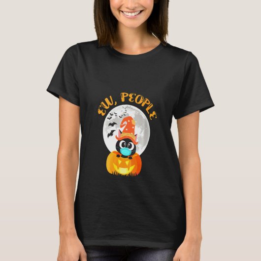 T-shirt Chat d'Halloween pour femmes Ew People (Devant)