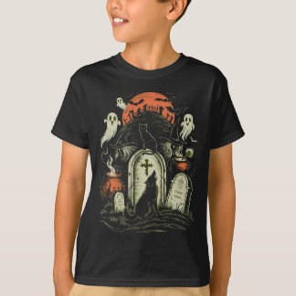 T-shirt Chat d'Halloween - sorcière Éffrayante