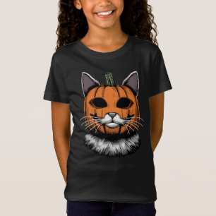 T-Shirt Chat d'Halloween, visage Citrouille