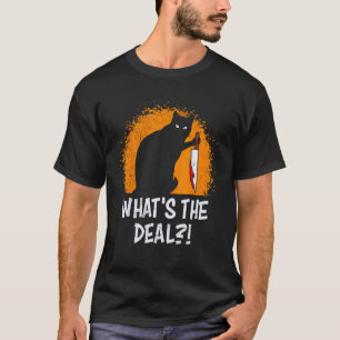 T-shirt Chat d'horreur avec couteau taché de sang Hallowee