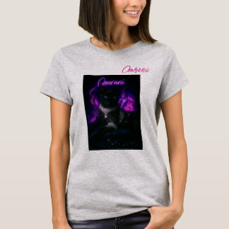 T-shirt Chat Diamond avec Femme Élégante - Luxe Ar