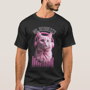 T-shirt Chat DJ Pas de demandes Kitty Casque Égaliseur Mus