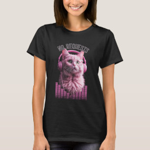 T-shirt Chat DJ Pas de demandes Kitty Casque Égaliseur Mus