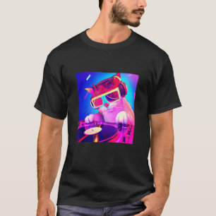 T-shirt Chat DJ Vaporwave Aesthétique Hommes Garçons Fille