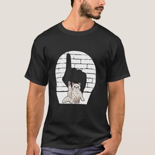 T-shirt Chat Doigt D'honneur Kitty (Devant)