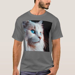 T-shirt Chat domestique blanc Lover A I Généré Art 2