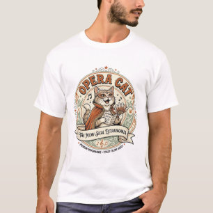 T-shirt Chat d'opéra Chat d'opéra Vintage Vector Art Conce