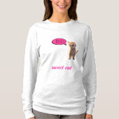 T-shirt Chat Douce Manches Longues (Devant)
