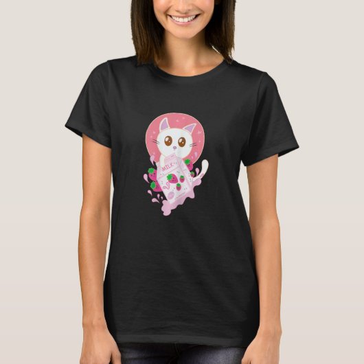T-shirt Chat Doux à la Fraise (Devant)