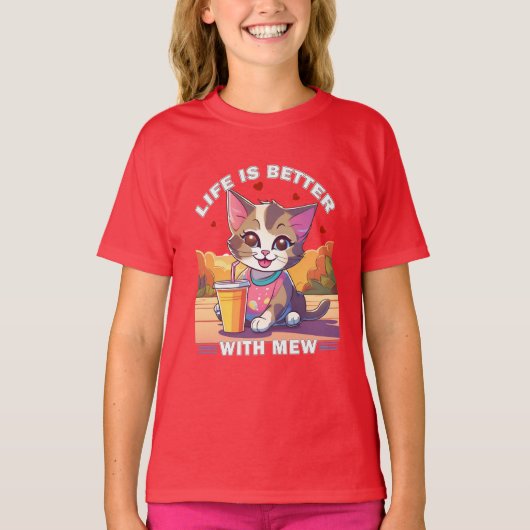 T-shirt chat drôle (Devant)