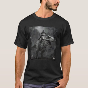 T-shirt Chat drôle à cheval sur un T-Rex Mignon Meme Hallo