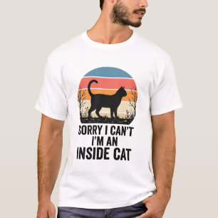 T-shirt Chat drôle à l'intérieur Design pour amateur de ch