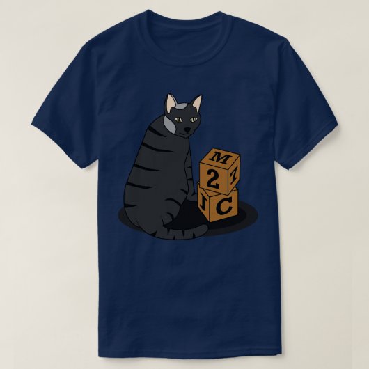 T-shirt Chat drôle avec des cubes (Design devant)