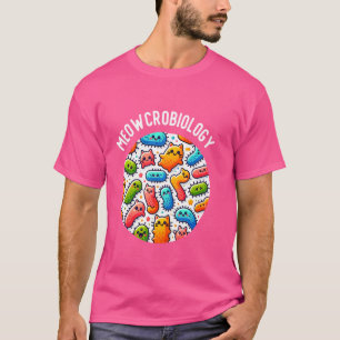T-shirt Chat Drôle Bactérie Meowcrobiologie Microbiologie 