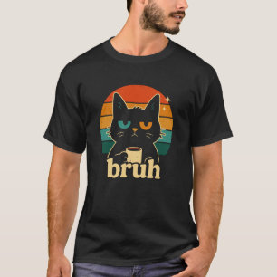 T-shirt Chat Drôle Bruh Humour Rétro Amateur D'animaux Dom