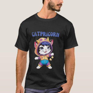 T-shirt Chat drôle Capricorne Amoureux des Chats Signe Cap