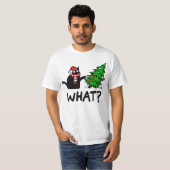 T-shirt Chat drôle Ce Chat Noir Poussant Arbre de Noël T- (Devant entier)