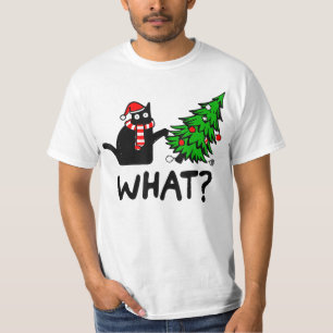 T-shirt Chat drôle Ce Chat Noir Poussant Arbre de Noël T-