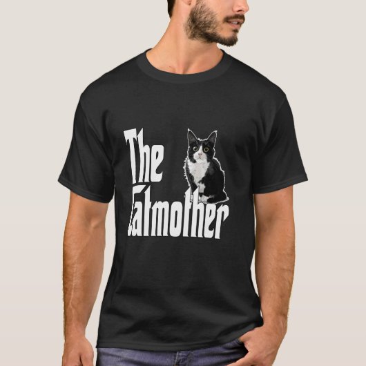 T-shirt Chat drôle Chatmère Chat noir et blanc Mère Kit (Devant)