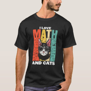 T-shirt Chat Drôle Chats Amoureux J'Aime Les Maths Ça Rend