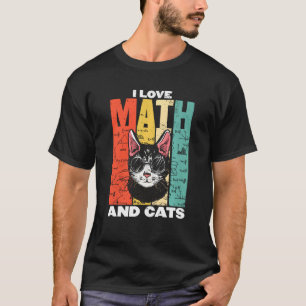 T-shirt Chat Drôle Chats Amoureux J'Aime Les Maths Ça Rend