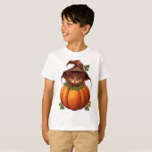 T-SHIRT CHAT DRÔLE CITROUILLE MIGNON (Devant entier)