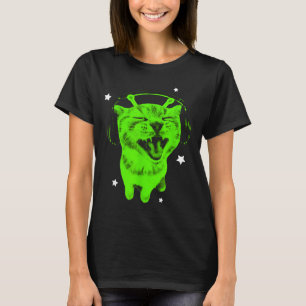 T-shirt Chat drôle d'alien Y2k Mème Rétro Chat idiot Vinta