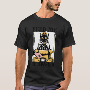 T-shirt Chat Drôle Dans Une Boîte Nourrissez-Moi Pour Être