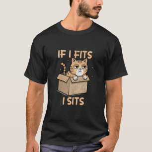 T-shirt Chat Drôle Dans Une Boîte Si Je Rentres Je M'Assie