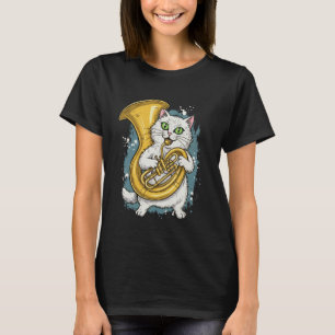 T-shirt Chat drôle de tuba amateur de musique bande geek m