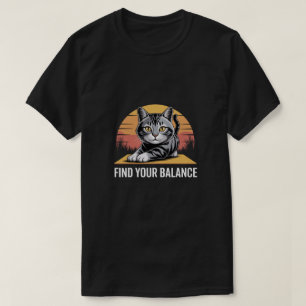 T-shirt Chat Drôle de Yoga Trouvez Votre Équilibre