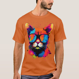 T-shirt Chat drôle en lunettes de soleil Cadeaux de chat D