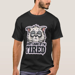 T-shirt Chat Drôle Endormi - Créations Humeur Paresseuse