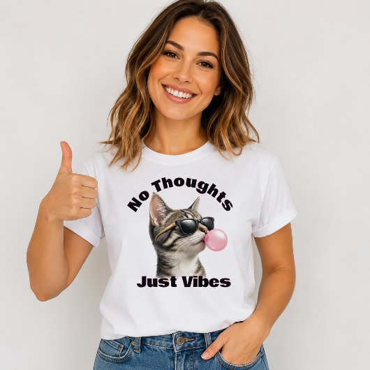 T-shirt Chat Drôle et Cool, Juste des Vibes