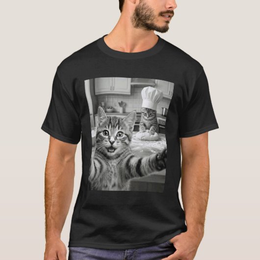 T-shirt Chat Drôle Faisant des Biscuits Mème Kitchen Chat (Devant)