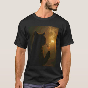 T-shirt Chat Drôle Fumant Cigarette Mème Génération Z