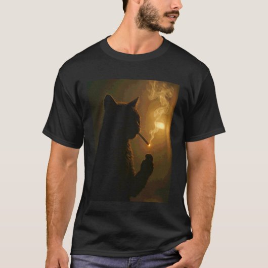 T-shirt Chat Drôle Fumant Cigarette Mème Génération Z (Devant)