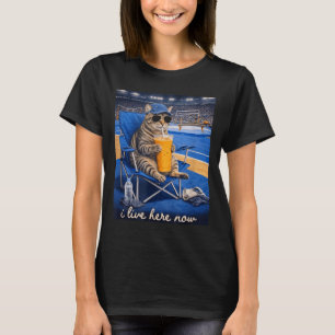 T-shirt Chat Drôle Gymnastique Je Vis Ici Maintenant