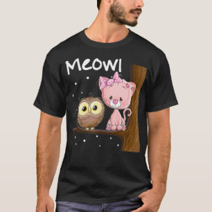 T-shirt Chat drôle Humour Chouette nouveauté Meowl Hoot Ch