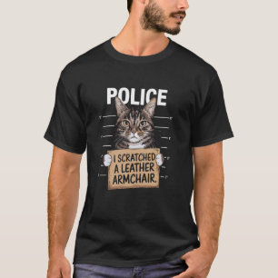 T-shirt Chat drôle J'ai griffé Fauteuil Mugshot Félin Anim