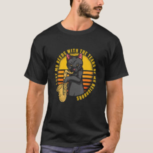 T-shirt Chat Drôle Joue du Saxophone