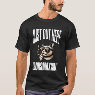 T-shirt Chat drôle LooksMaxxin' Meme Chat Miaulement Tenda